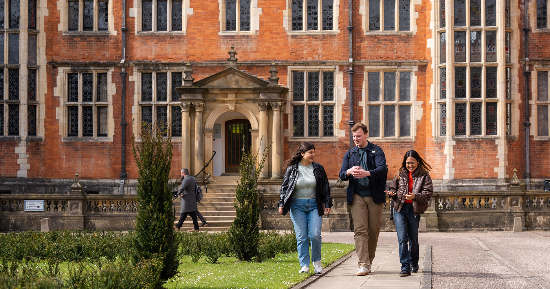 students outside Heslington Hall